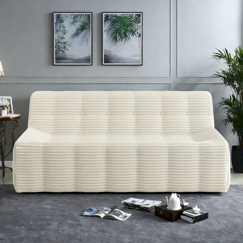 3-Seat Foam Sofa, Space-Saving & No Assembly