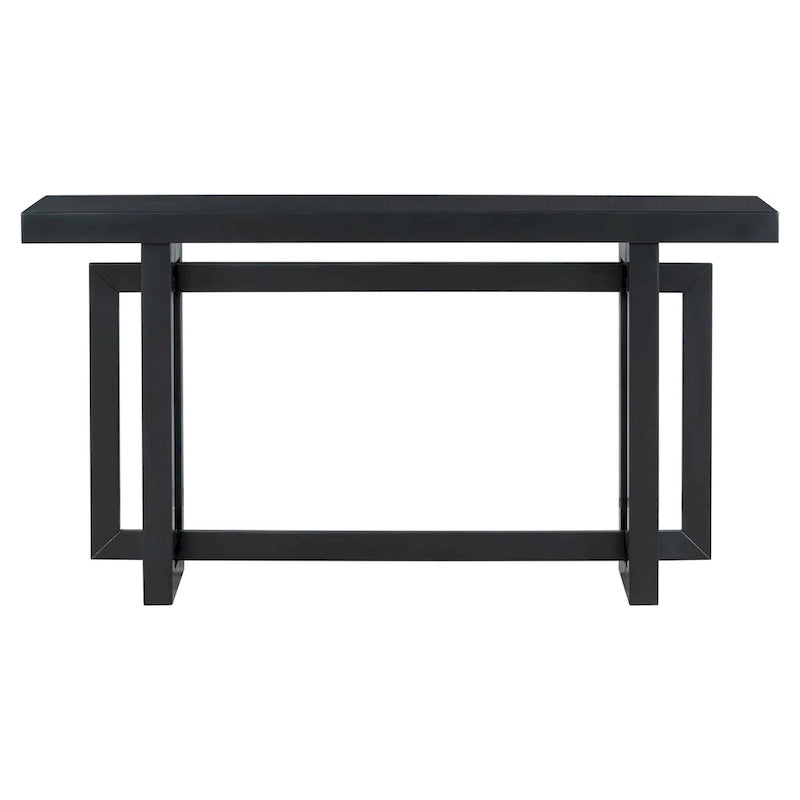 Minimalist Console Table with Concrete Texture Top & Pine Frame