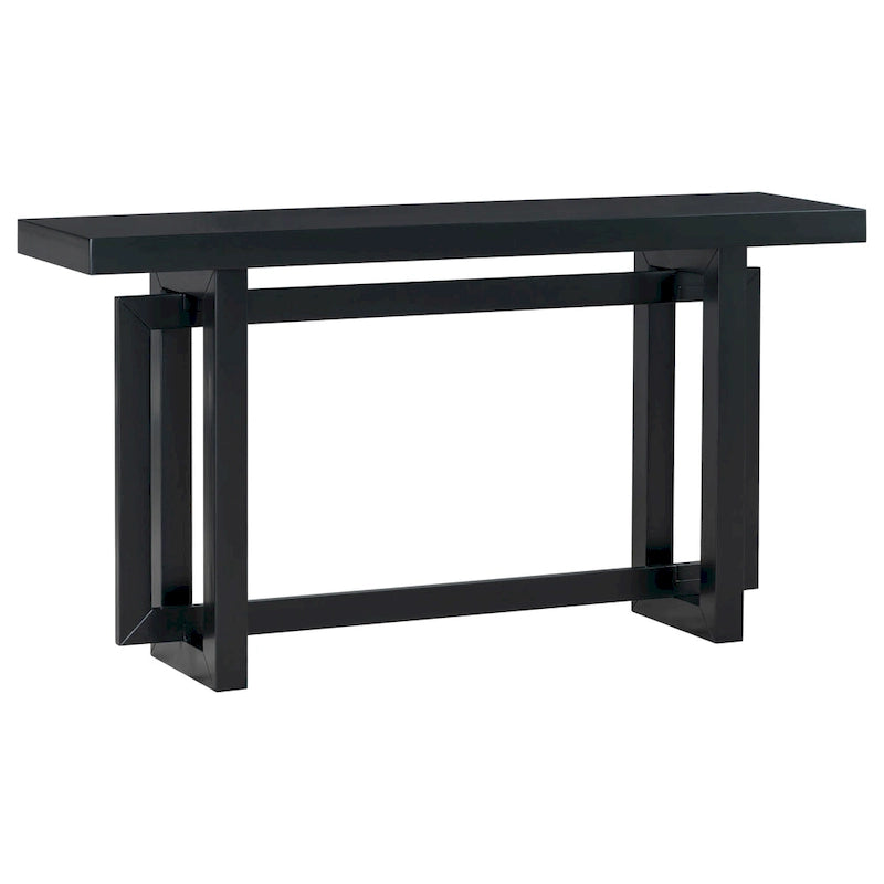 Minimalist Console Table with Concrete Texture Top & Pine Frame
