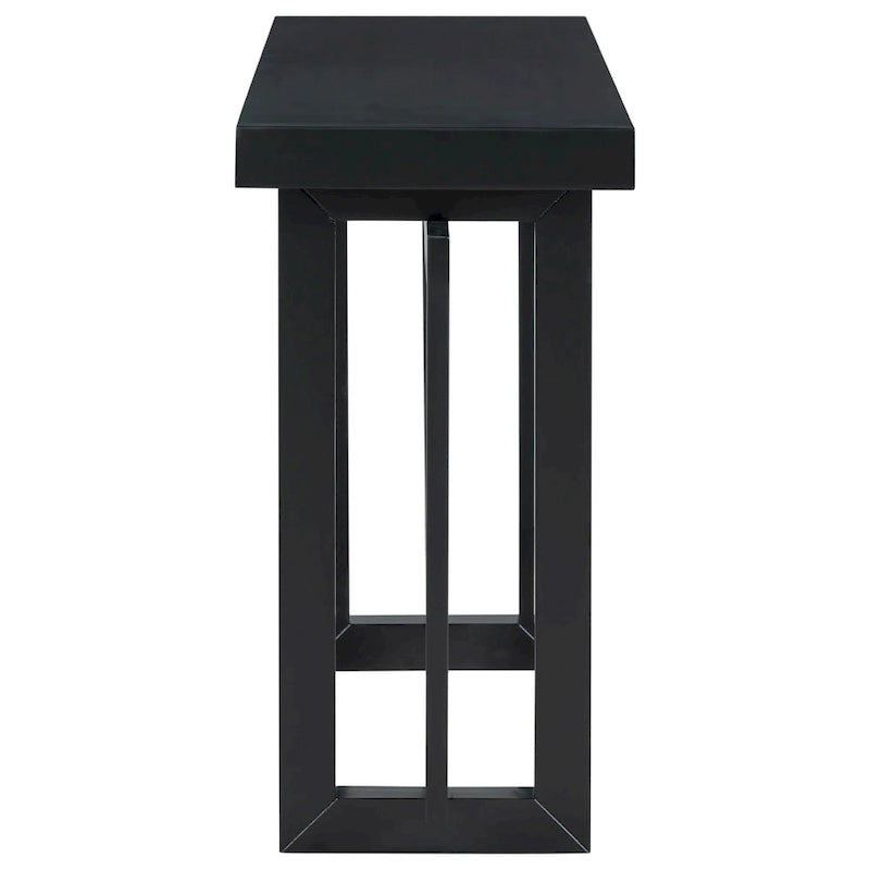 Minimalist Console Table with Concrete Texture Top & Pine Frame