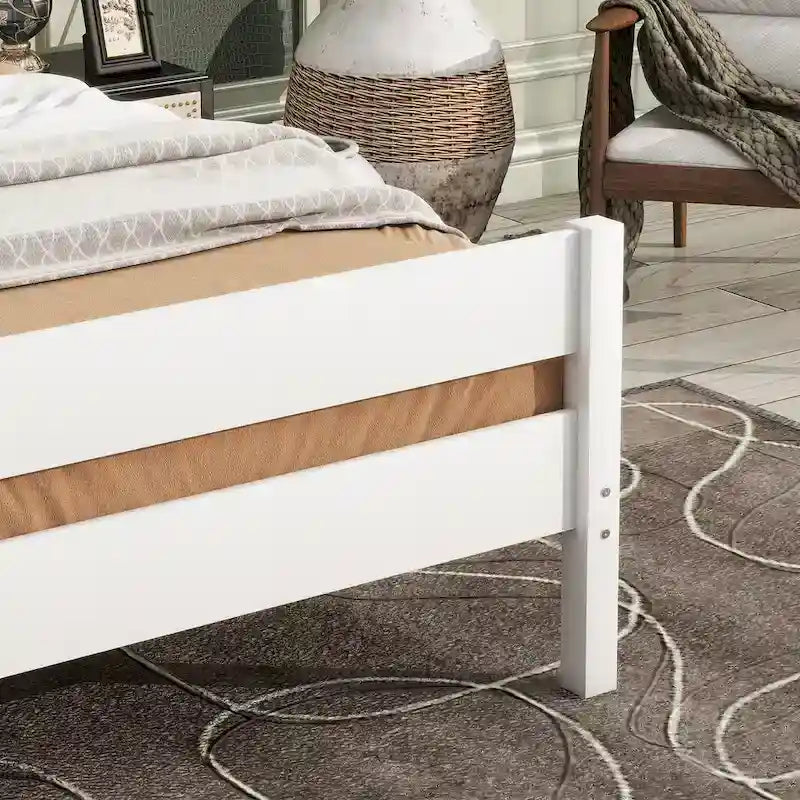 Rustic Solid Wood Twin Bed with Headboard, Footboard & Under-Bed Storage