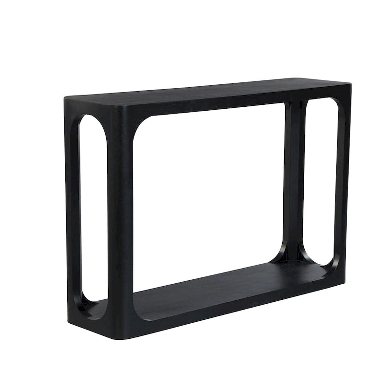 Solid Mango Wood Console Table with Rounded Cut-Out Detail