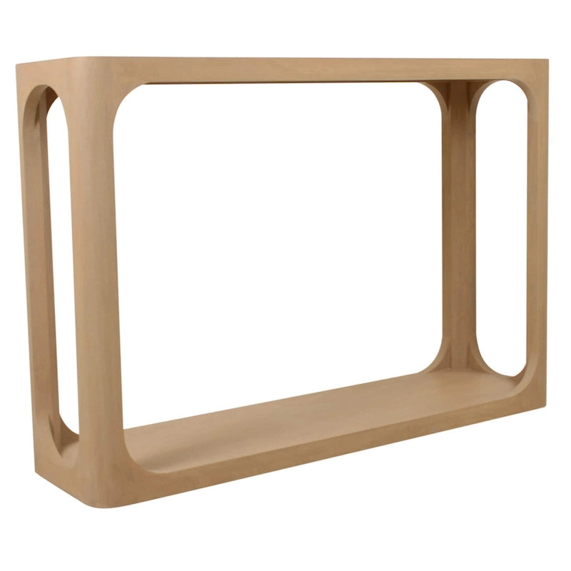 Solid Mango Wood Console Table with Rounded Cut-Out Detail