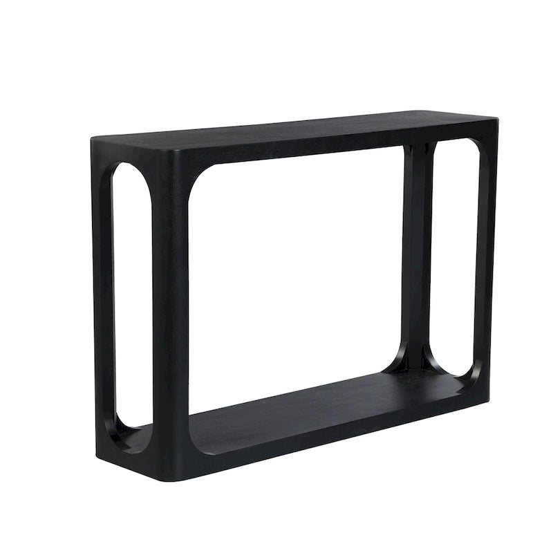 Solid Mango Wood Console Table with Rounded Cut-Out Detail