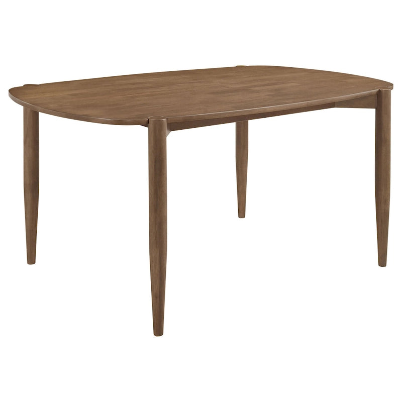 63" Oval Dining Table in Walnut Brown with Tapered Wood Legs