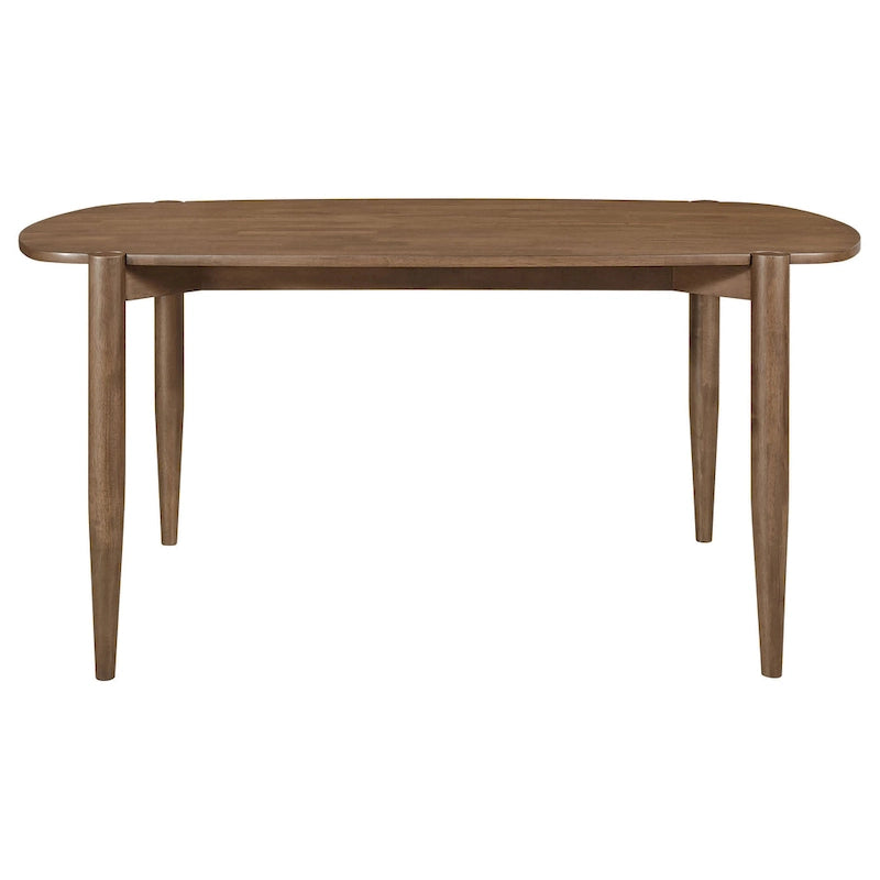 63" Oval Dining Table in Walnut Brown with Tapered Wood Legs