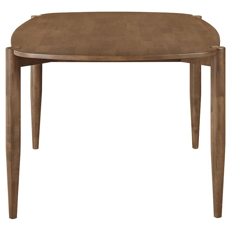 63" Oval Dining Table in Walnut Brown with Tapered Wood Legs