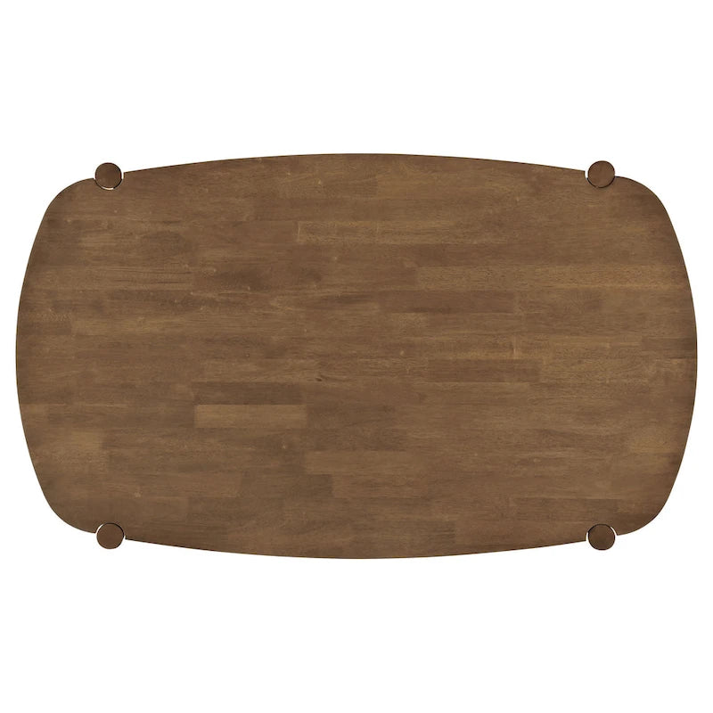 63" Oval Dining Table in Walnut Brown with Tapered Wood Legs