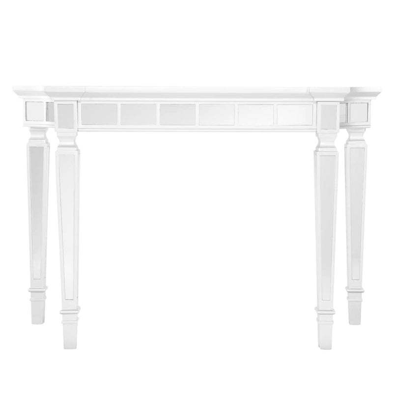 Glam Mirrored Console Table with Silver Frame