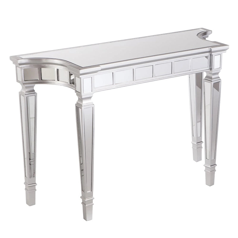 Glam Mirrored Console Table with Silver Frame