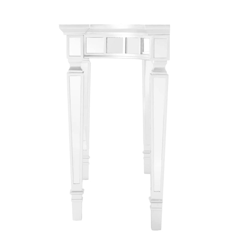 Glam Mirrored Console Table with Silver Frame