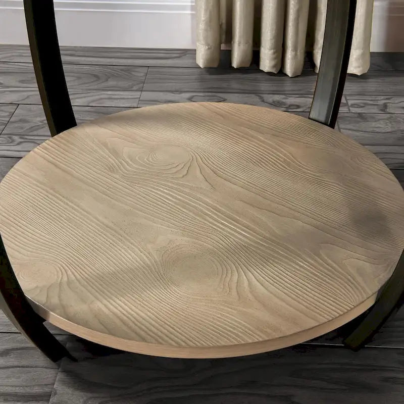 2-Tier Oval Coffee Table with Storage Shelf