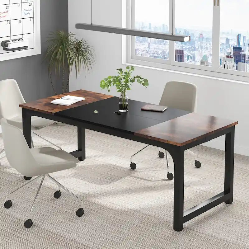 71" Conference & Meeting Table with Steel Frame, Seats 4–6