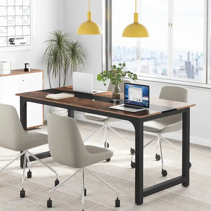 71" Conference & Meeting Table with Steel Frame, Seats 4–6