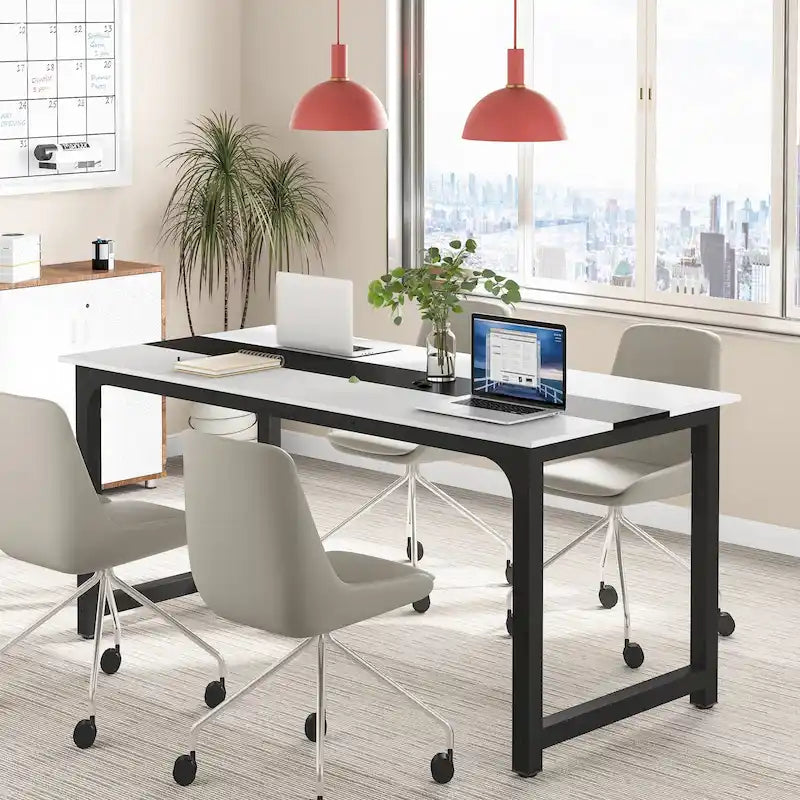 71" Conference & Meeting Table with Steel Frame, Seats 4–6