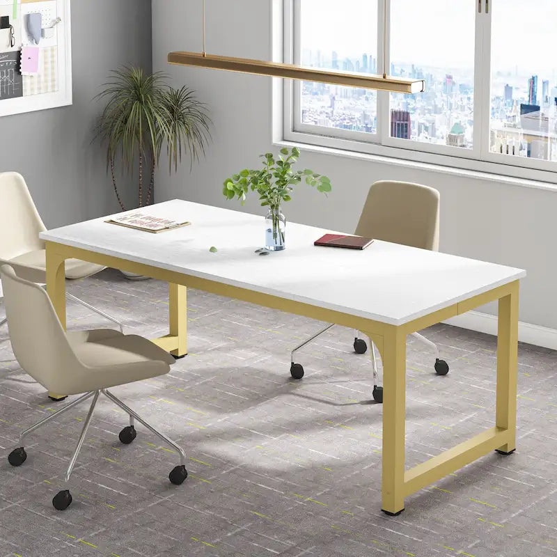 71" Conference & Meeting Table with Steel Frame, Seats 4–6