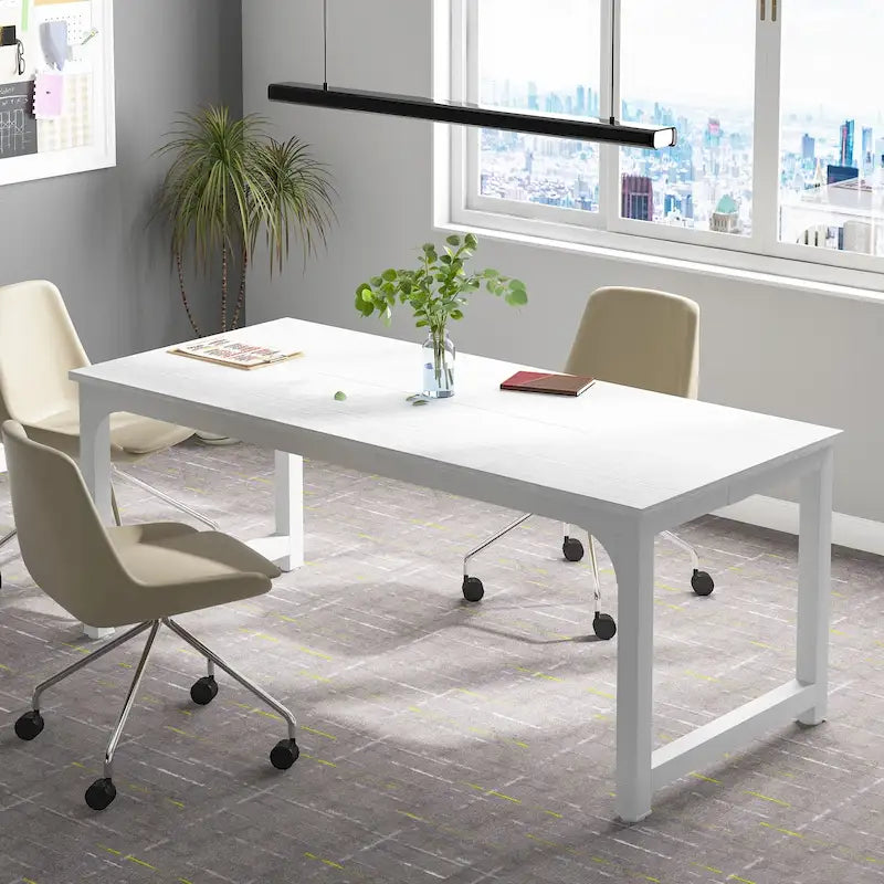 71" Conference & Meeting Table with Steel Frame, Seats 4–6