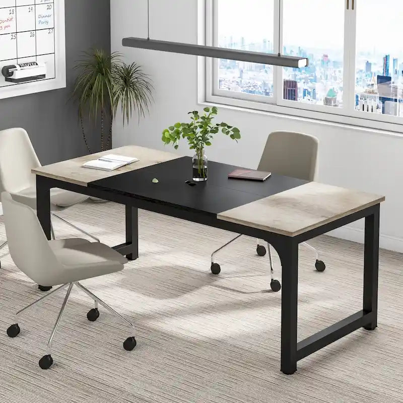 71" Conference & Meeting Table with Steel Frame, Seats 4–6