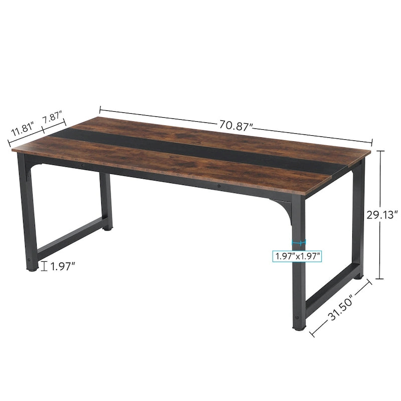 71" Conference & Meeting Table with Steel Frame, Seats 4–6