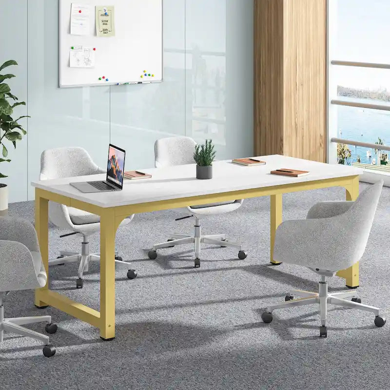 71" Conference & Meeting Table with Steel Frame, Seats 4–6