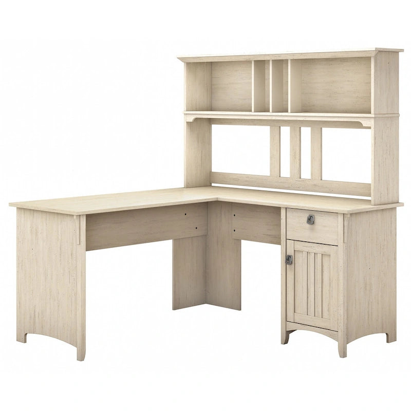 L-Shaped Corner Desk with Hutch & Storage