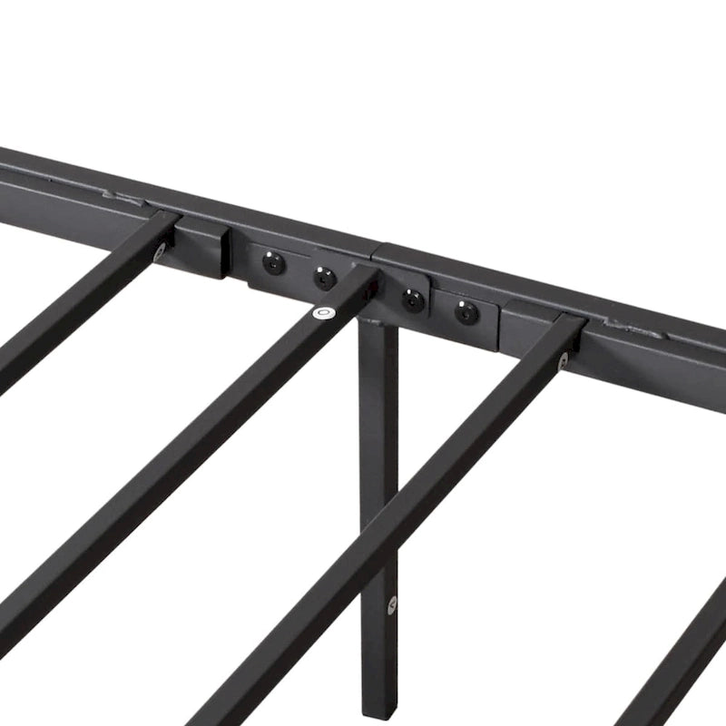 Victorian-Style Metal Platform Bed Frame with Headboard & Footboard