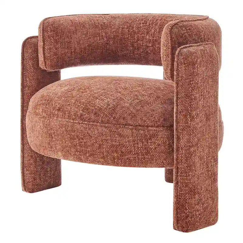 Postmodern Accent Chair with Circular Arms & Low Seat