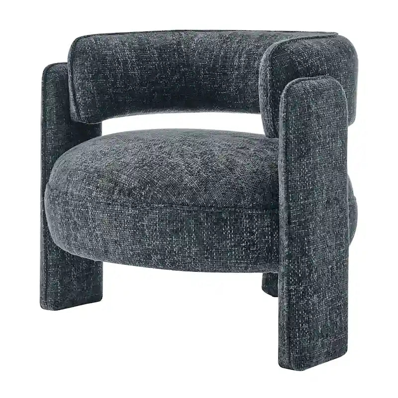 Postmodern Accent Chair with Circular Arms & Low Seat