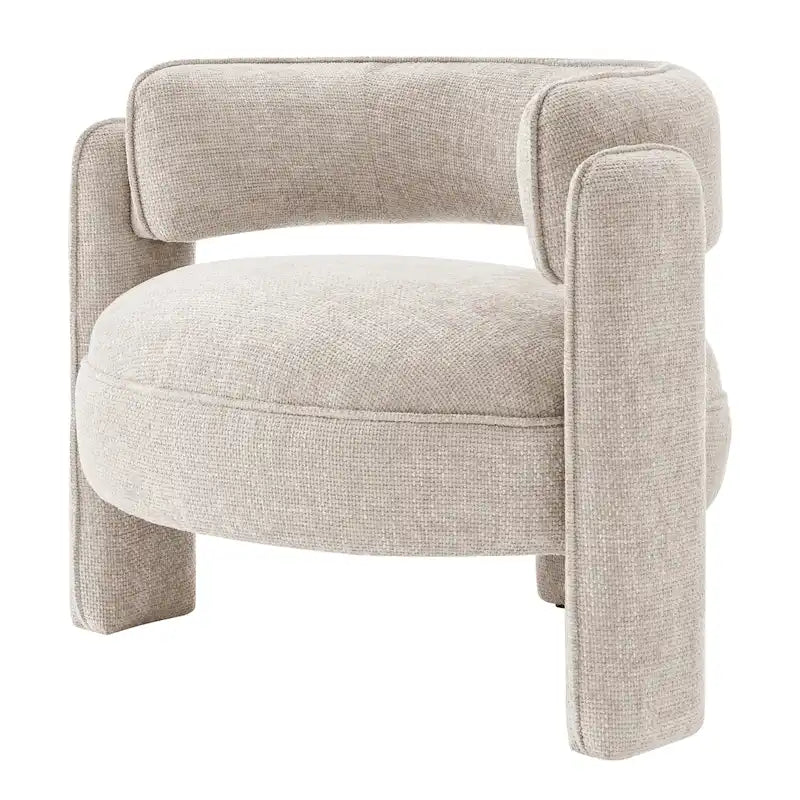 Postmodern Accent Chair with Circular Arms & Low Seat