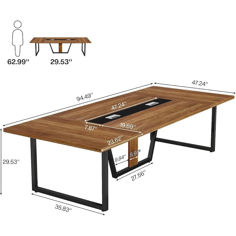 8FT Large Conference Table, Seats 8–10