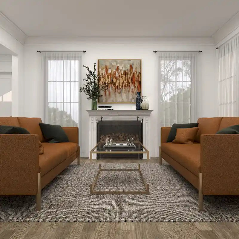 Modern Glass Top Coffee Table with Acrylic Legs