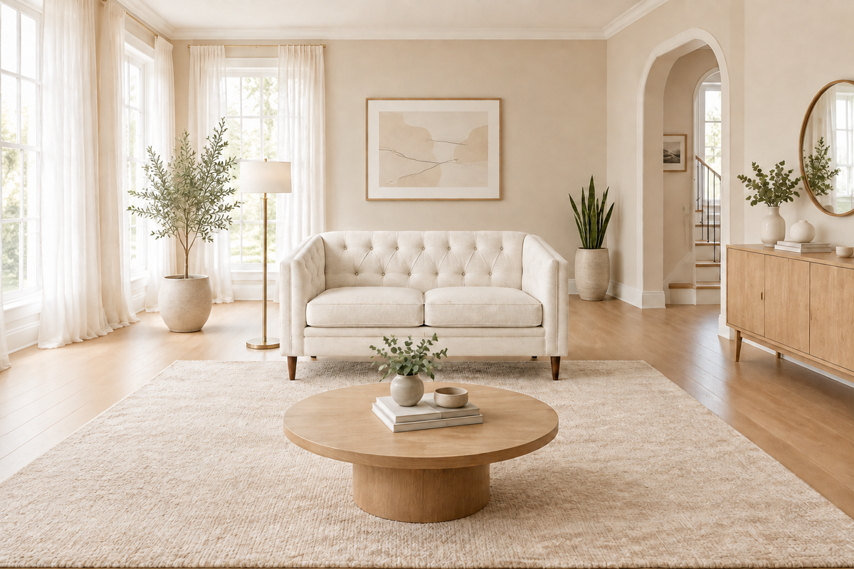 Cream Loveseat No Left Chair